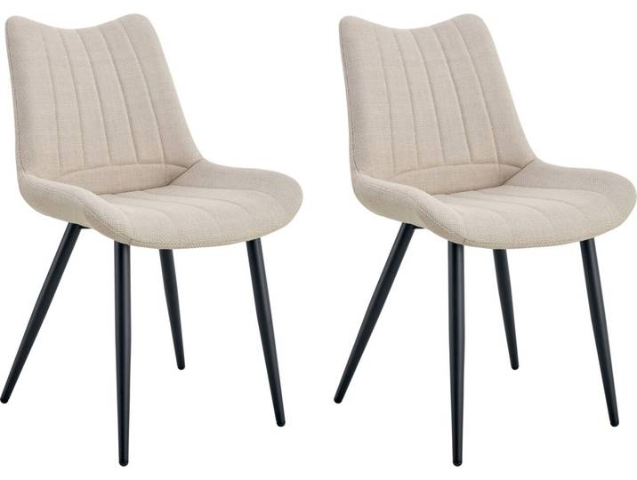 MID.YOU Stuhl 2er-Set LOTTA, creme, Polyester