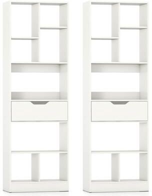 1/2 PCS 6-Tier Wooden Bookcase w/8 Open Cubes for Home & Office