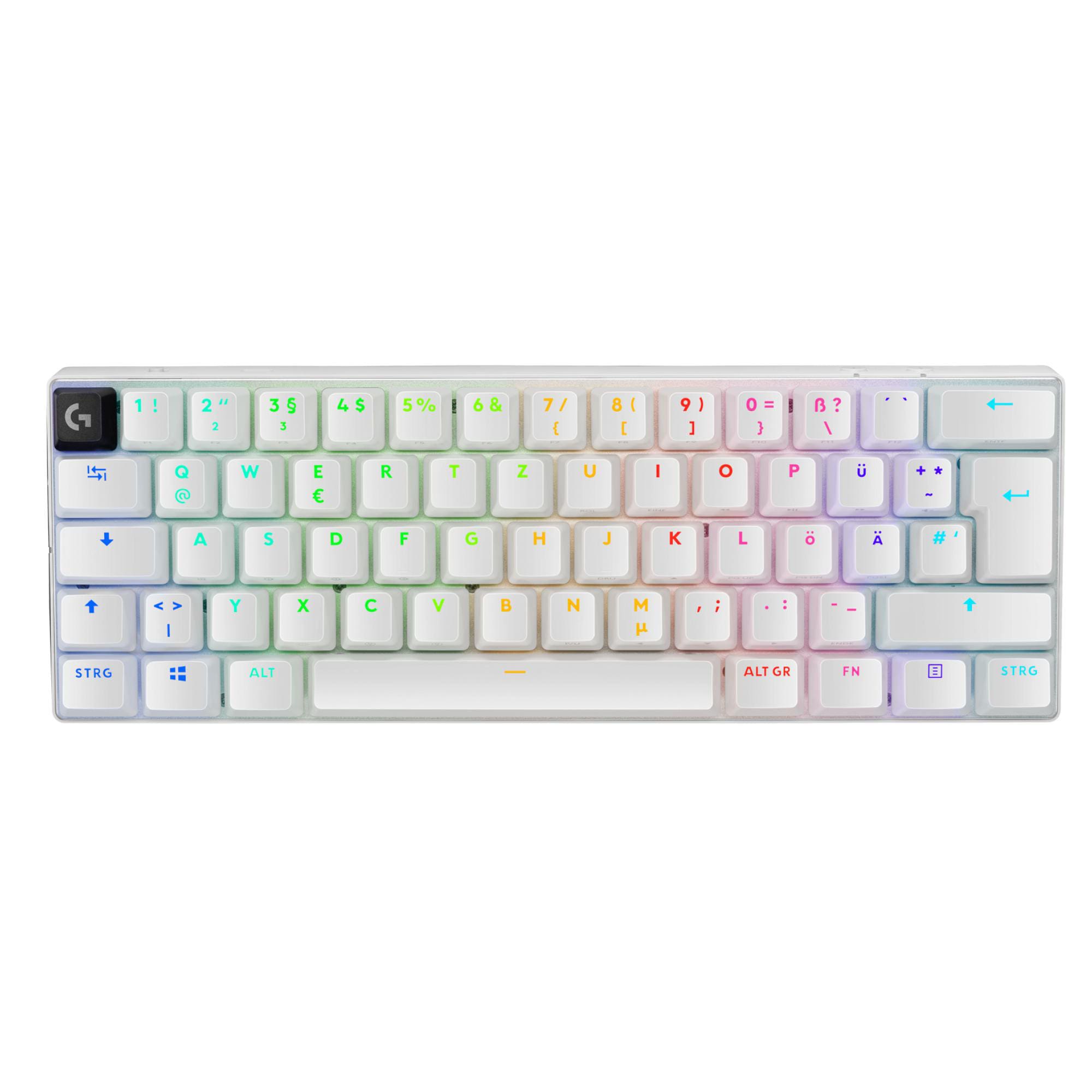 Logitech Gaming Logitech G PRO X 60 LIGHTSPEED Weiß Gaming-Tastatur, Taktile Switches, kabellos, RGB, Anpassbar mit Logitech G Hub 920-011924