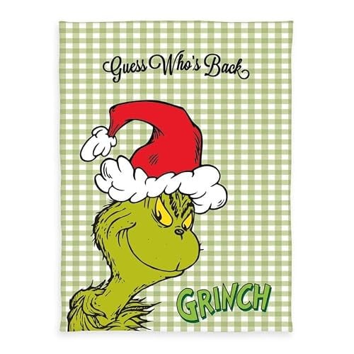 Herding Grinch Wellsoft-deken, meerkleurig en groen, 150 x 200 cm