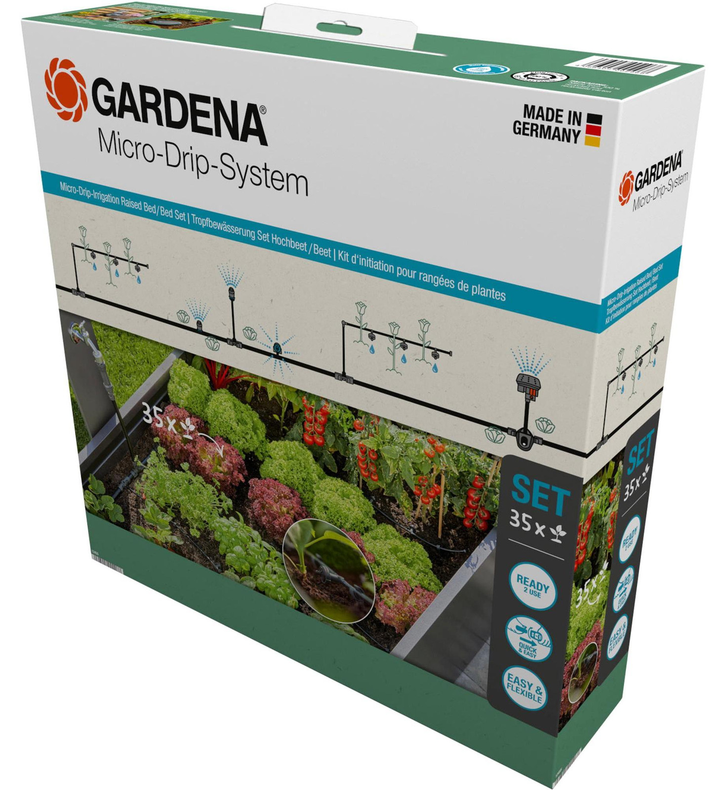 Gardena Startset voor verhoogde bloembedden en moestuinen voor 35 planten