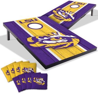 Skip's Garage LSU Tigers NCAA Compact 2x3 Tailgate Cornhole Board Set