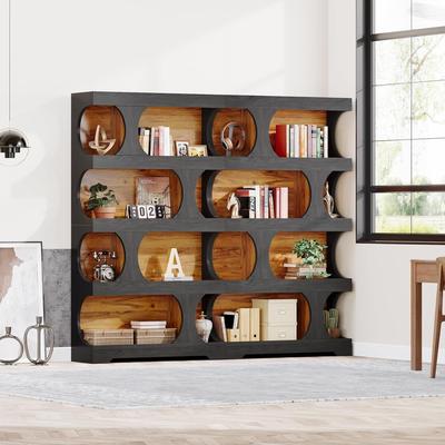 Bluebell 71 Inches Tall Bookcase, 4-Tier S-Shaped Bookshelf