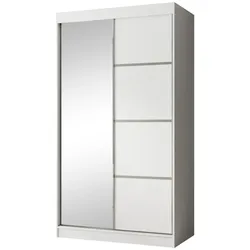 SCHWEBETÜRENSCHRANK Paco 120/215/61 2-türig weiß mit Spiegel