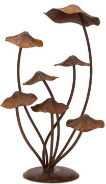 Melrose International "Bronze Metal Mushroom Garden Accent 17""H"