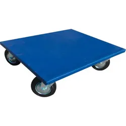 Möbelroller 600x500mm, 500kg, Vollgummiräder ø125mm - schwarz