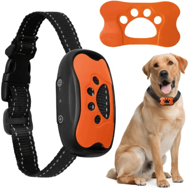 Inspire Picks SmartCalm Anti Barking Collar Ultrasonic Rechargeable Dog Training Device orange