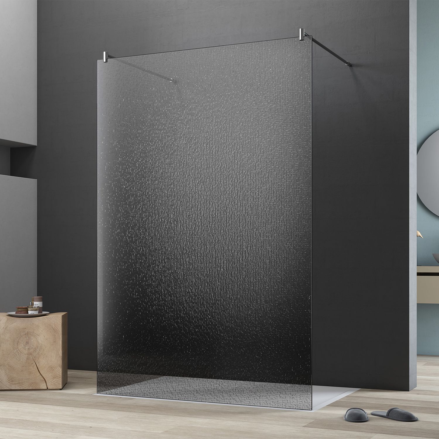 GEO maw flex 1-tlg. freistehende Seitenwand mit VSG, 120 cm mit Glasbeschichtung, Duschkabinen, AW002CEG1200MS,