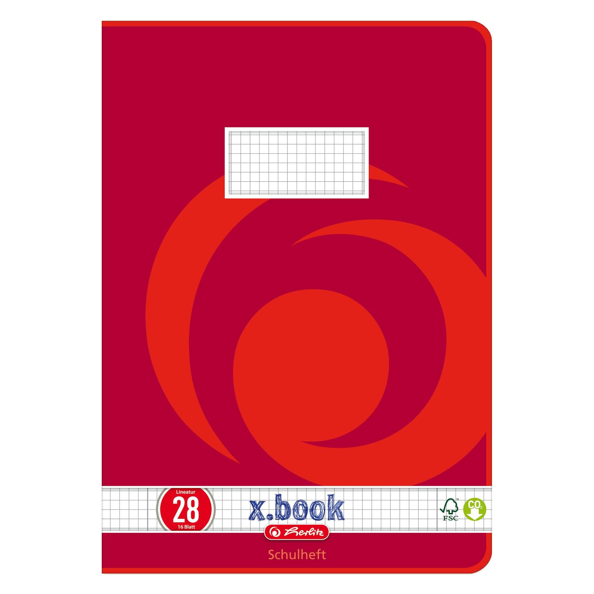 Herlitz Schulheft X-Book, DIN A4, Lineatur 28 (A4, Kariert) (3322807)