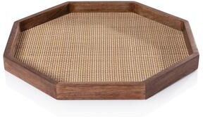 Zodax Banyan Mango Wood w/ Rattan Inlay Octagonal Tray
