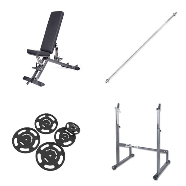 Taurus Hantelbank B900 inkl. Langhantelablage und 75kg Set TF-B900-SET-2
