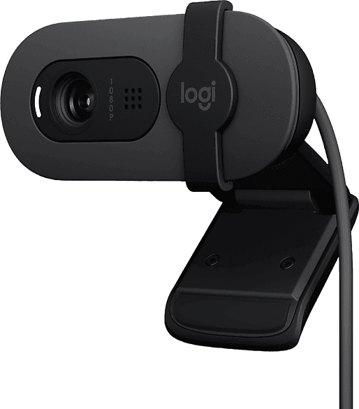 REACONDICIONADO Seminuevo Muy bueno Webcam - Logitech Brio 100, Ilum automática, Full HD 1080p, USB, Micrófono omnidireccional, Tapa privacidad, PCMac