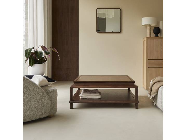 Quadratischer Couchtisch aus massivem Akazienholz Achille - Dunkelbraun - Acacia