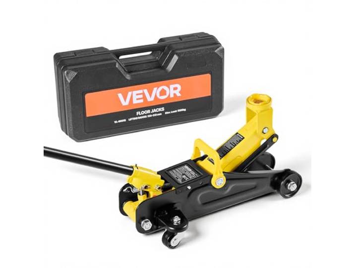 VEVOR Cric Hydraulique à Profil Bas Capacité 1\,5 T\, Cric Rouleur en Acier\, Plage de Levage 13-31 cm\, avec Pompe de Levage Rapide à Piston Unique\, pour Lever Voitures de Sport Berlines Entretien Auto