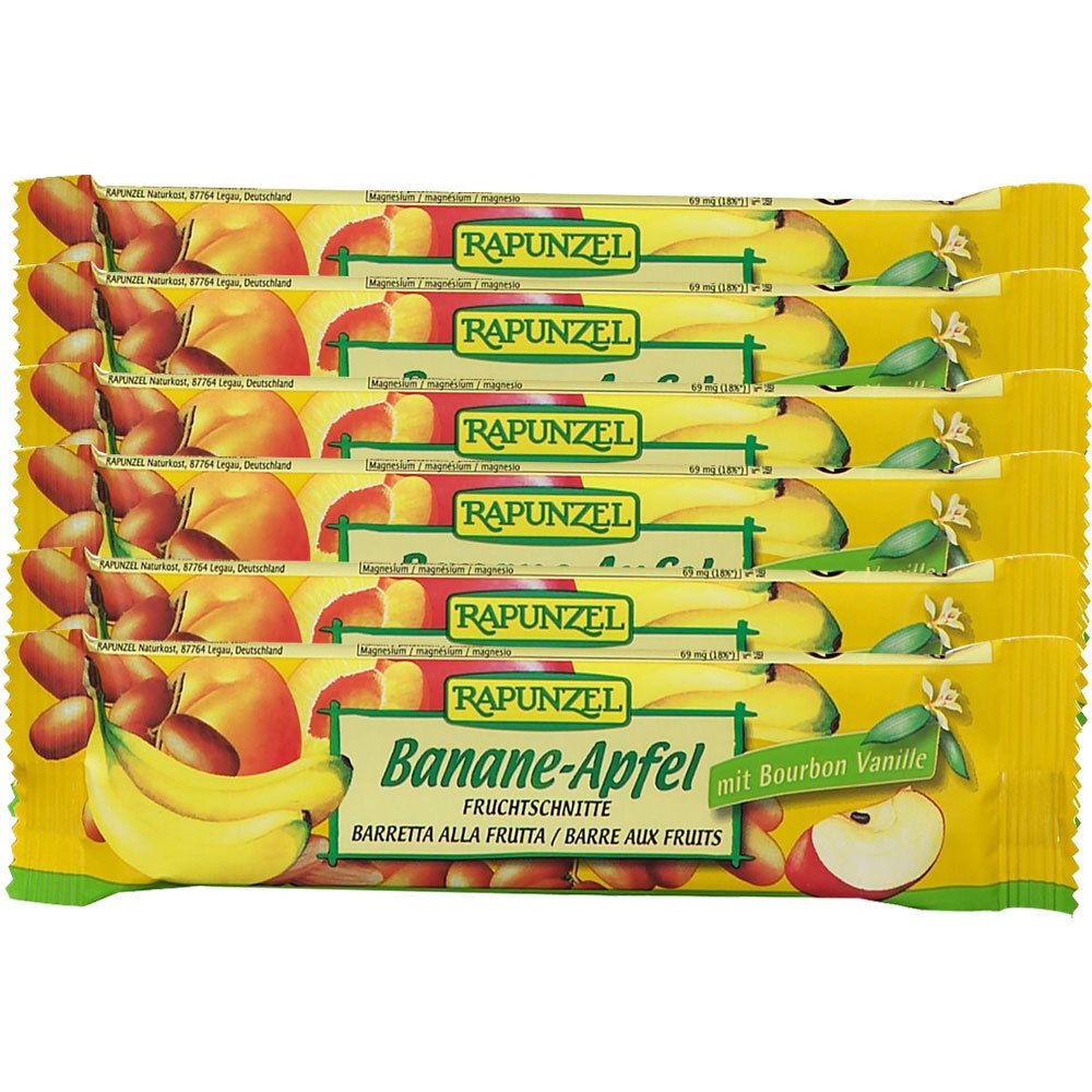 Rapunzel Bio Fruchtschnitte, Banane-Apfel 6x40 g Riegel
