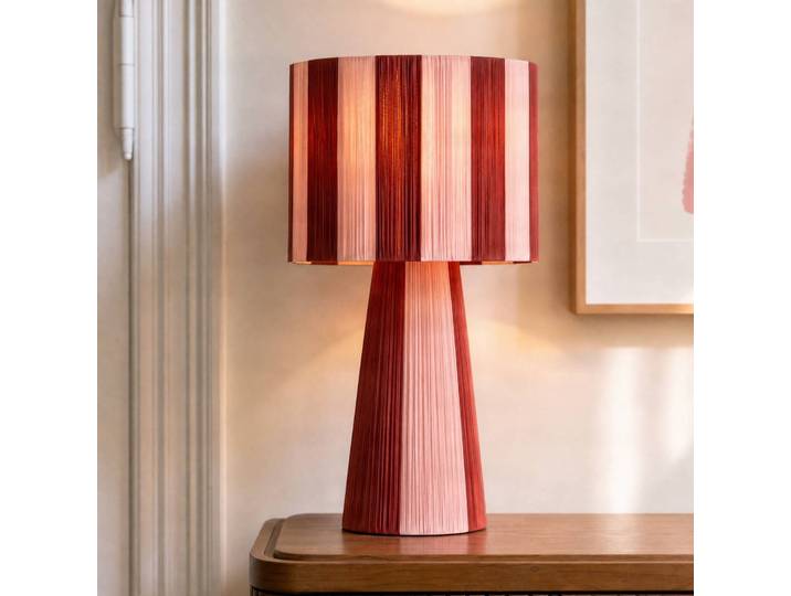 Tischlampe Suly Lindby, rot, für Wohn- / Esszimmer, Textil / Stoff / Seide, Junges Wohnen
