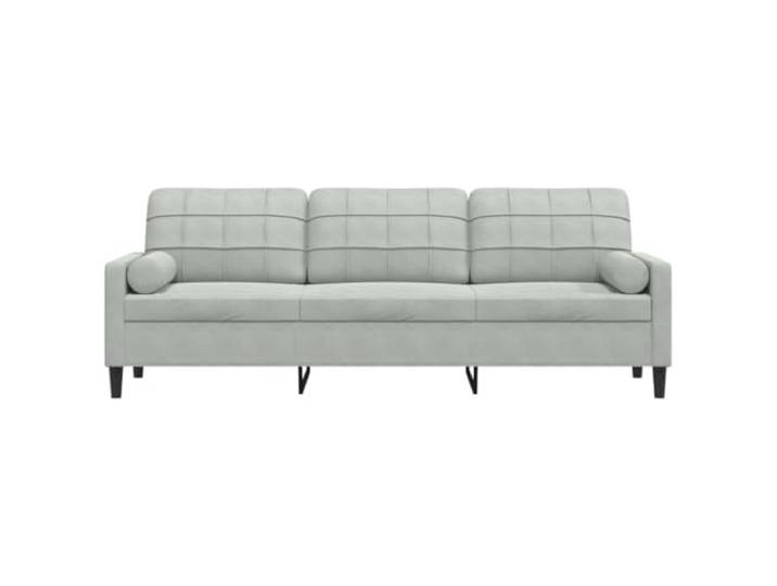 KTHLBRH 3-Sitzer-Sofa, hellgrau, 210 cm, Samt Metallgestell, abnehmbare Kissen, 2 dekorative Kissen enthalten, für Wohnzimmer