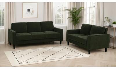 Coaster Ruth Fabric Upholstered Track Arm Sofa Set