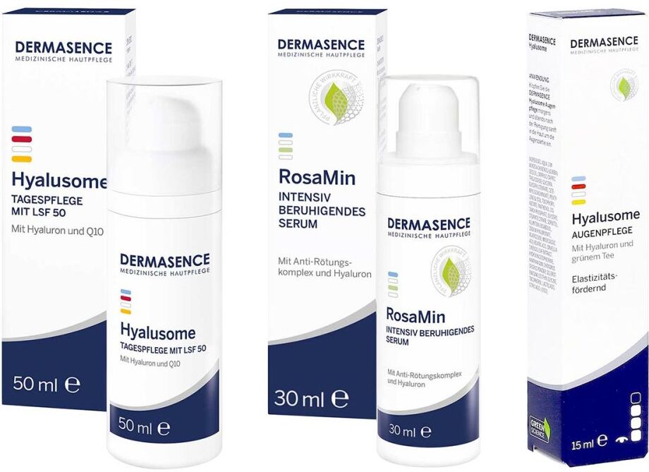 Dermasence Hyalusome Tagespflege & Augenpflege & Rosamin Serum 1Pck