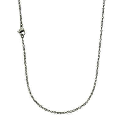 Collierkettchen ZEEME "Edelstahl Ankerkette 2mm breit", grau, Halsketten, Damen, 50cm, Edelstahl, L: 50 B: 2mm, glänzend, B:2mm