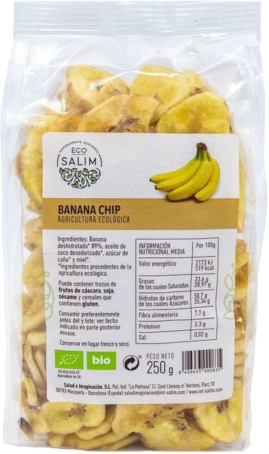 Eco-Salim BANANA CHIPS DESHIDRATADOS BIO 250g