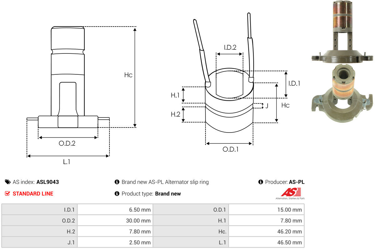 As-Pl Schleifring, Generator Asl9043