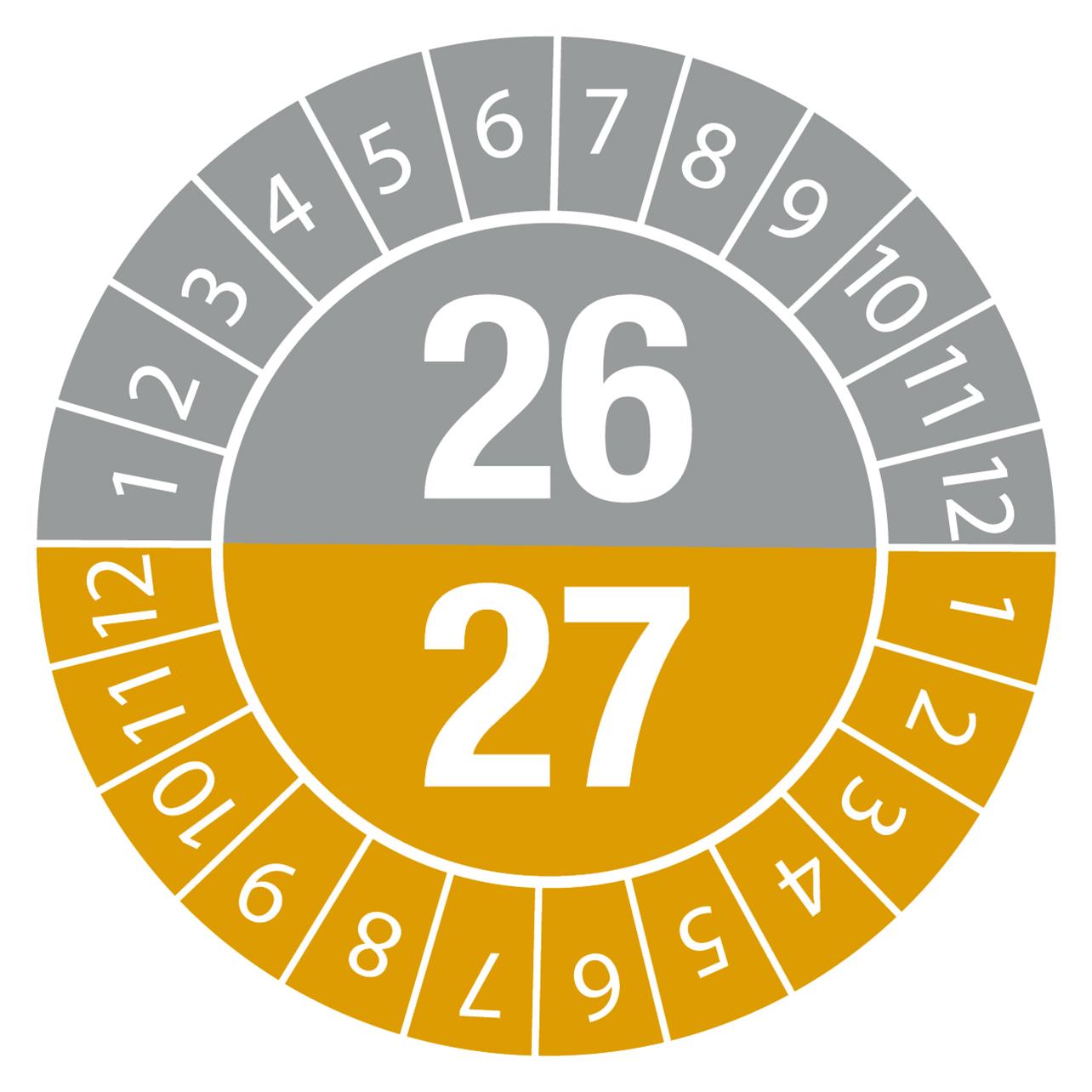 Brady DATE INSPECTION LBLS B-429 26/27 -DIA 20, DATE 26/27-DIA 20 B-429 (28 Etiketten) (834083)