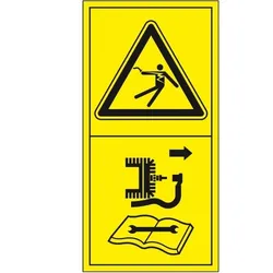 Aufkleber I Hinweisschild Elektrischer Schock ..., ISO 11684, Polyesterfolie selbstklebend, 50x100mm