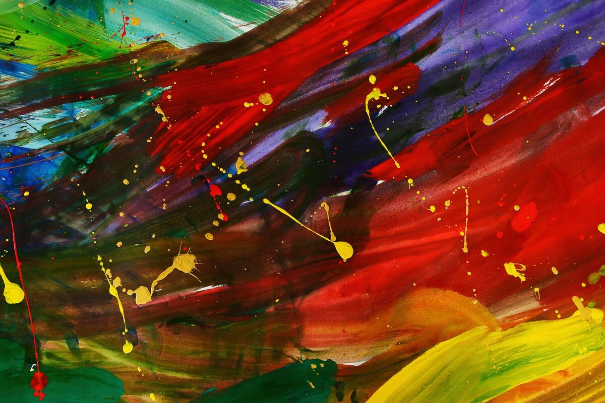 Fototapete PAPERMOON "MALEREI-MODERN ART DESIGN ABSTRAKT MUSTER DECOR KUNST", bunt, B:3m L:2,23m, Vlies, Tapeten, Fototapete bunt B/L: 3m x 2,23m, Bahnen: 6 Stk.