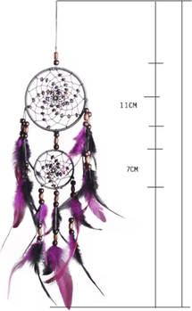 Inspire Curations Handmade Five Ring Macrame Dream Catcher Boho Wall Hanging Decor For Bedroom & Living Room purple Dream
