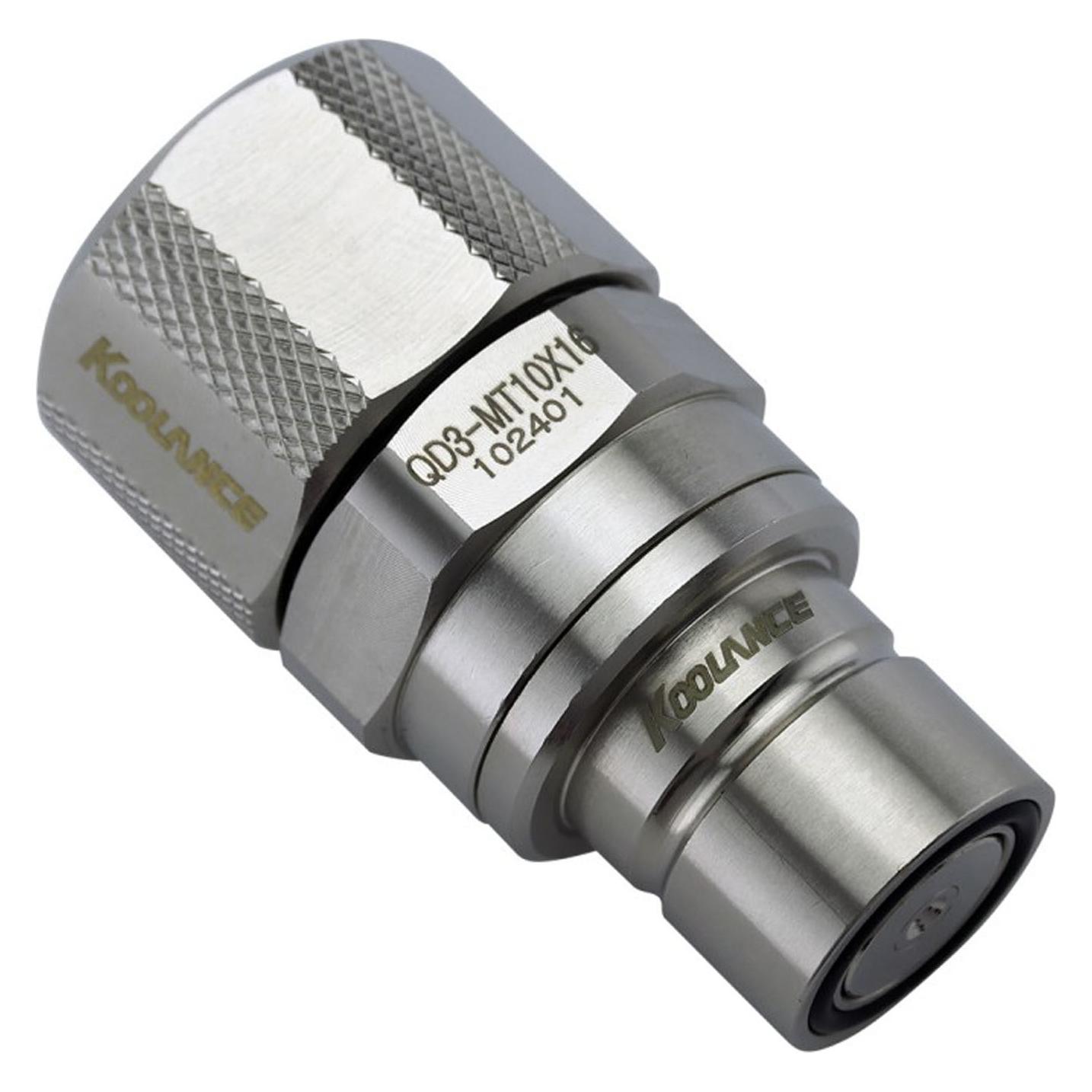 Koolance QD3 Schnellverschluss gerade männlich auf 16/10mm - no-spill, silber (QD3-MT10X16)