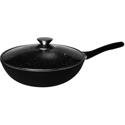 Cheffinger Wokpfanne mit Deckel Ø 28 cm – Marmor-Antihaft, Induktion