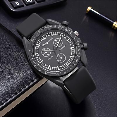 ModernMart Stylish Silicone Band Women Sports Watch With Quartz Movement & Three Dial Design black