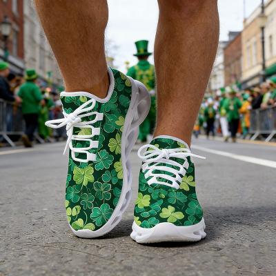 LightInthebox Men's St. Patrick's Day Sneakers – Green Shamrock Print, Comfortable Sporty Style for Parades, Parties Festivities