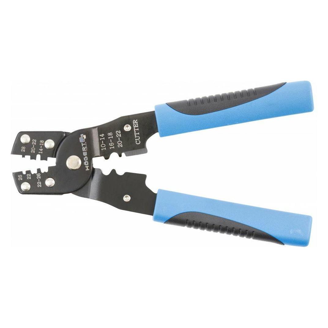 Högert Crimpenzange Für Nicht Isolierte Anschlüsse 0,08-2,0 mm2 (180 mm) (HT1P215)