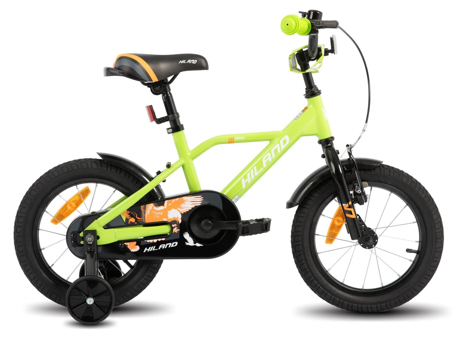 Kinderfahrrad 12 Zoll 30 cm - Fahrrad für Jungen - Stahlrahmen - Stützräder - Handbremse und Rücktrittbremse - 3-9 Jahre - Grün