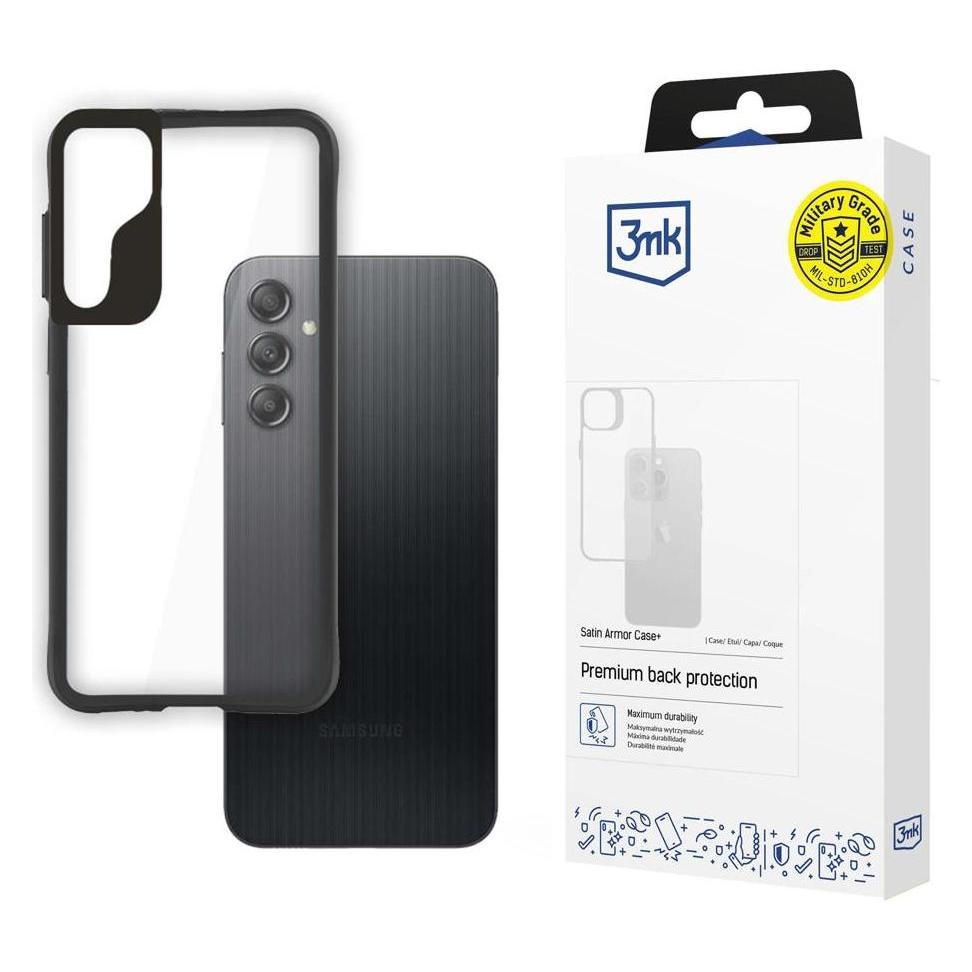 3MK Samsung Galaxy A14 5G / Galaxy A14 Series Satin Armor Case+ - Black (Samsung Galaxy A14 5G) (3mk Satin Armor Case+(80)-0)