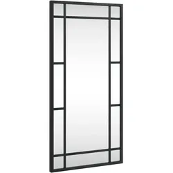 vidaXL Wandspiegel Schwarz 30x60 cm Rechteckig Eisen