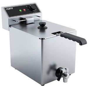 Saro Fritteuse Modell EF 8, 443-6010, XXL, 3000 Watt, Edelstahl, mit Ablasshahn, 8 Liter