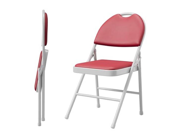 IDEALHOUSE Klappstuhl 2er Set mit PU-Leder & Polsterung Hohe Rückenlehne, stabiler Metallrahmen, rutschfeste Füße, fLeicht & Platzsparend, für Büro, Zuhause, Events