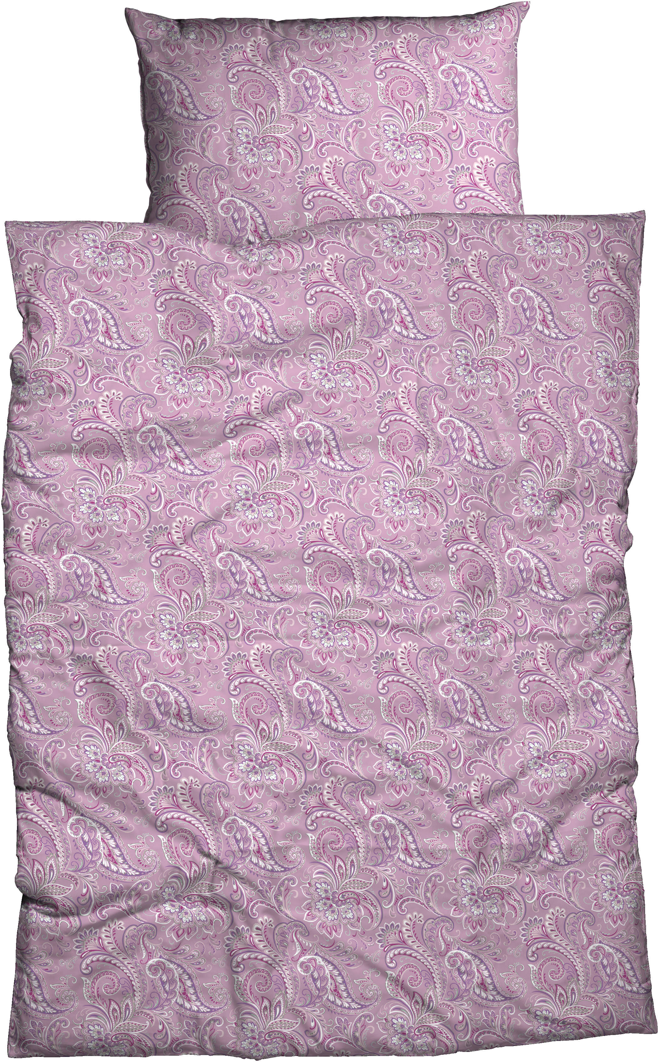 Bettwäsche CASATEX "Lunis", lila, B/L: 135cm x 200cm, 1 Stk., 1 Stk., Renforcé, B/L: 80cm x 80cm, 2 Stk., Renforcé, Obermaterial: 100% Baumwolle, Bettwäsche, Bettwäsche, Paisley Design, frische u. freundliche Farben lila B/L: 135cm x 200cm, 1 Stk., 1 Stk.