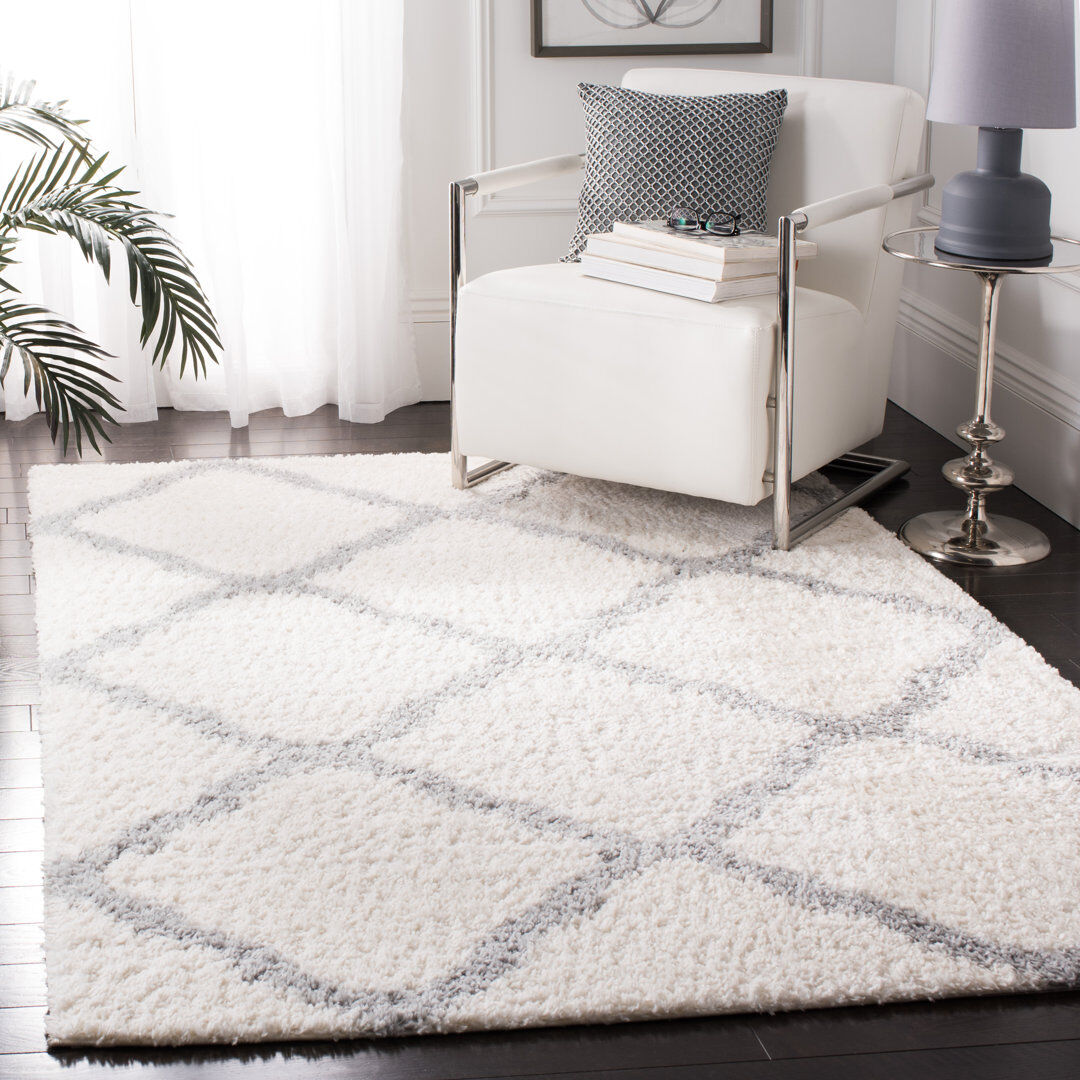 Canora Grey Guernsey Geometric Area Rug Ivory/Grey Rectangle 183 x 274 cm