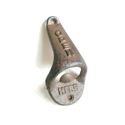 Wandflaschenöffner aus massiven Gusseisen 10 cm