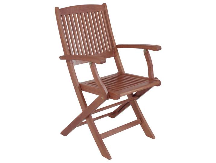 Gardenson Gartenklappstuhl, Braun, Holz, Eukalyptusholz, Hartholz, eckig, X-Form, 90x59.5x52.5 cm, stapelbar, klappbar, wetterbeständig, UV-beständig, regenabweisend, inklusive Armlehnen, abwischbar, geeignet für Balkon, Holzmöbel, Sitzgelegenheiten Holz, Gartensessel Holz