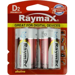 Raymax Batterie D/LR20 2-tlg Alkalisch (2 Stk., D), Batterien + Akkus