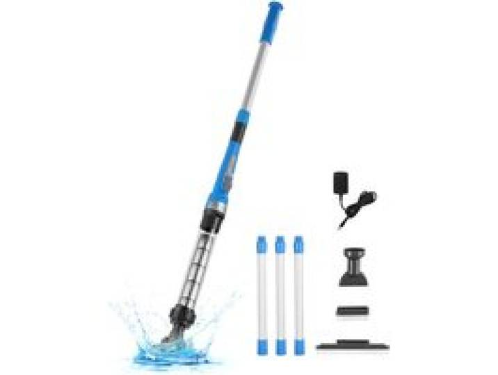 VEVOR Aspirateur de piscine, 32 L/min, nettoyeur manuel sans fil avec rallonges, nettoyage en profondeur et aspiration puissante, rechargeable, 60 minutes d'autonomie, pour piscine hors sol et creusée
