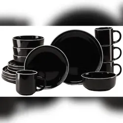 CreaTable Nordic Gourmet Schwarz Kombiservice 16-tlg Steinzeug