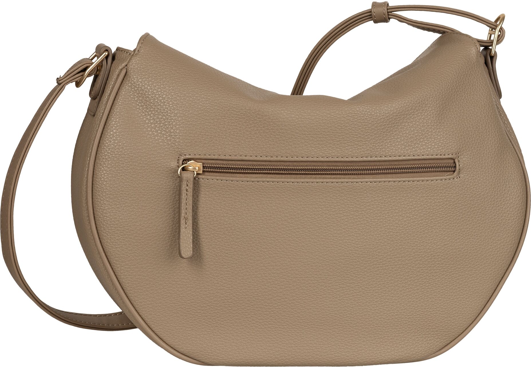 Umhängetasche GABOR "Marcella", Damen, Gr. B/H/T: 35,5cm x 26cm x 11,5cm, beige (natur), Polyurethan, Taschen Umhängetasche, griffiges Lederimitat in dezenten Formen mit Nieten verziertem Zipper natur B/H/T: 35,5cm x 26cm x 11,5cm