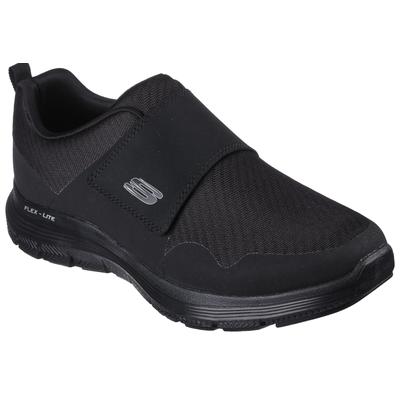 Slip-On Sneaker SKECHERS "FLEX ADVANTAGE 4.0-UPSHIFT", Herren, Gr. 40, schwarz, Synthetik, Textil, Schuhe, Slipper, Freizeitschuh im monochromen Look