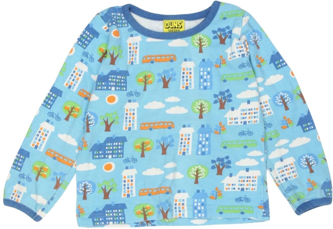 Duns Sweden Jungen Langarmshirt, Hellblau, Gr. EU 92, Baumwolle - Second Hand